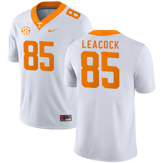 Men #85 Nathan Leacock Tennessee Volunteers College Football Jerseys Stitched Sale-White